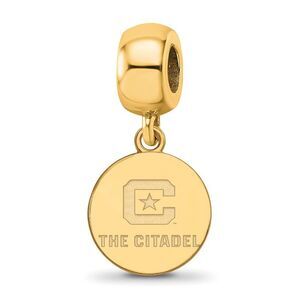 14K Yellow Gold Plated Silver The Citadel Small Disc Dangle Bead Charm